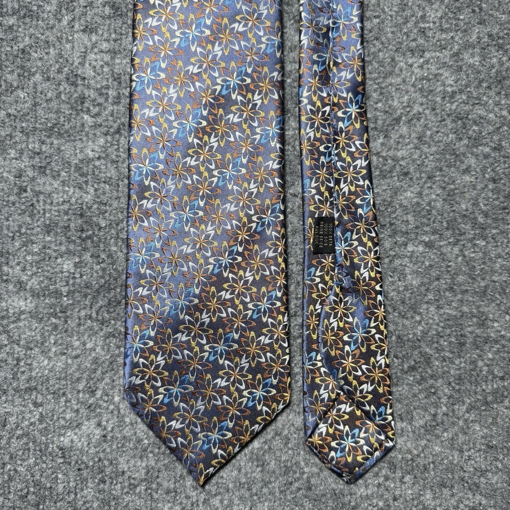 Jhane Barnes Men's 100% Silk Necktie JAPAN Designer Geometric Floral Multicolor - Picture 6 of 11